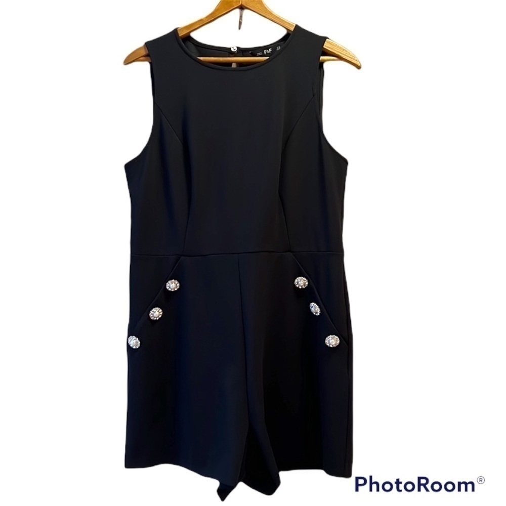F&f Black Sleeveless Romper Size 10